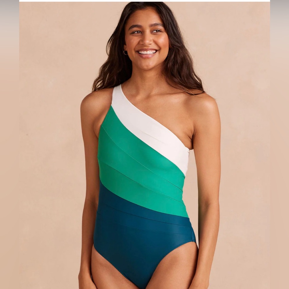 NWT Summersault Sidestroke One Shoulder One Piece Swimsuit Size 12
